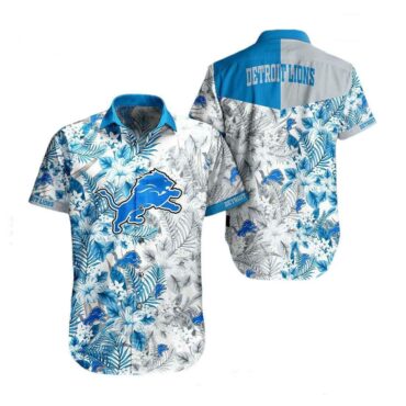 Detroit Lions Floral Flash Hawaiian Shirt