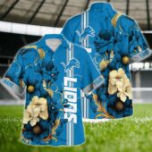 Detroit Lions Tropical Rush Custom Hawaiian Shirt