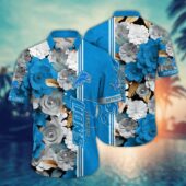 Detroit Lions Floral Stripes Aloha Shirt - TeeAloha