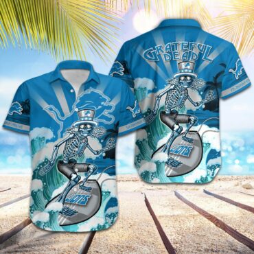 Detroit Lions Grateful Surfer Hawaiian Shirt