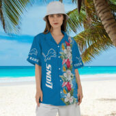 Detroit Lions Island Bloom Hawaiian Shirt - TeeAloha