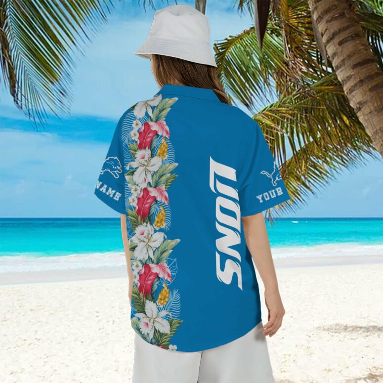 Detroit Lions Island Bloom Hawaiian Shirt