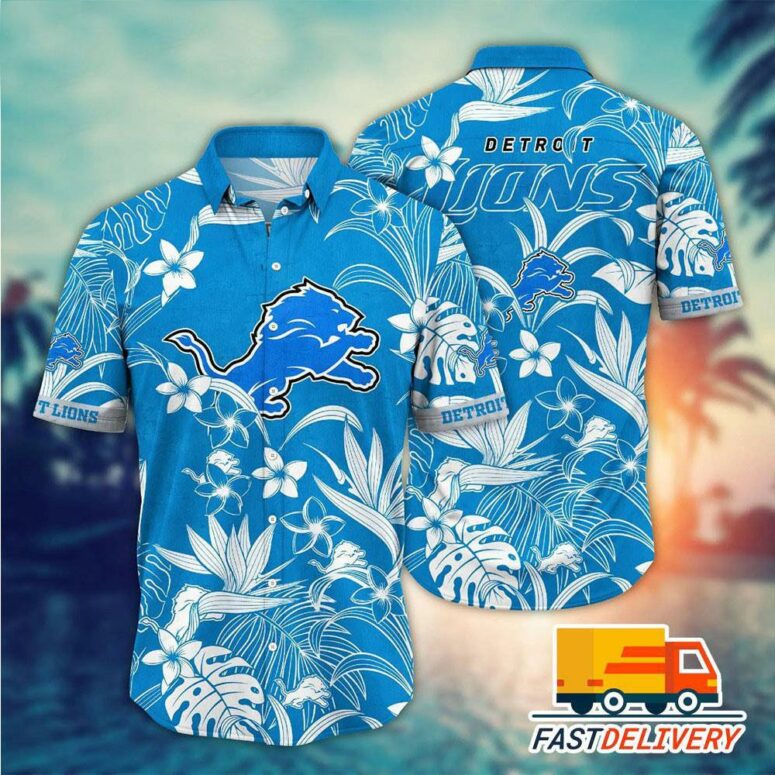 Detroit Lions Island Flora Hawaiian Shirt