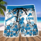 Detroit Lions Metallic Skull Aloha Short - TeeAloha