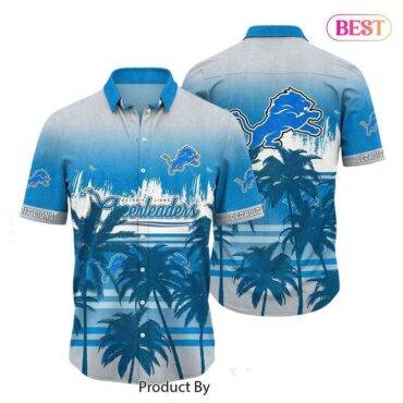 Detroit Lions Ocean Breeze Gradient Hawaiian Shirt