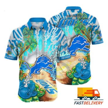 Detroit Lions Ocean Vibes Hawaiian Shirt