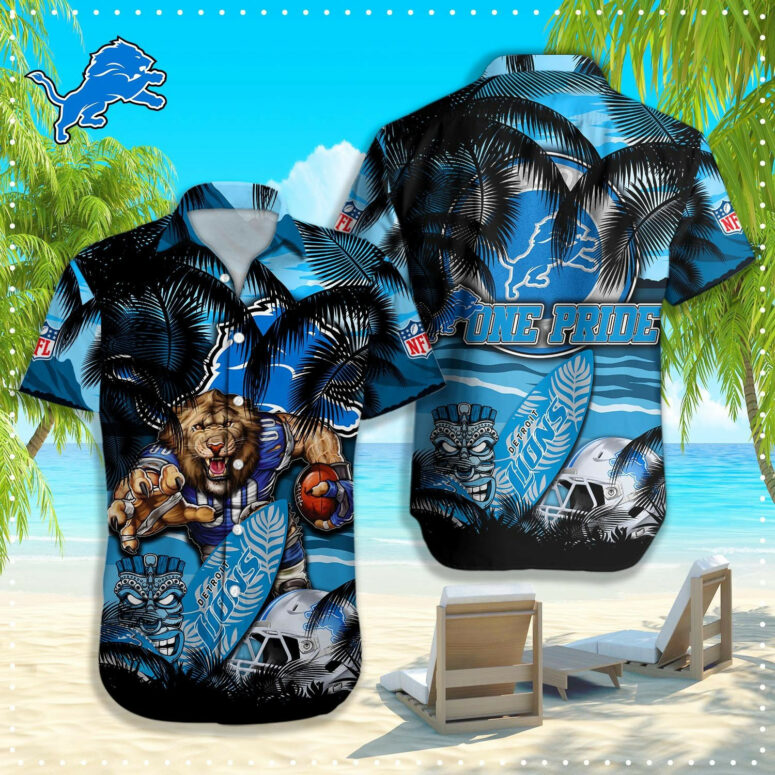 Detroit Lions One Pride Tiki Hawaiian Shirt