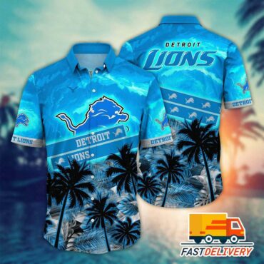 Detroit Lions Palm Coast Hawaiian Shirt