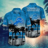 Detroit Lions Palm Horizon Hawaiian Shirt - TeeAloha