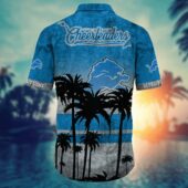 Detroit Lions Palm Horizon Hawaiian Shirt Back - TeeAloha