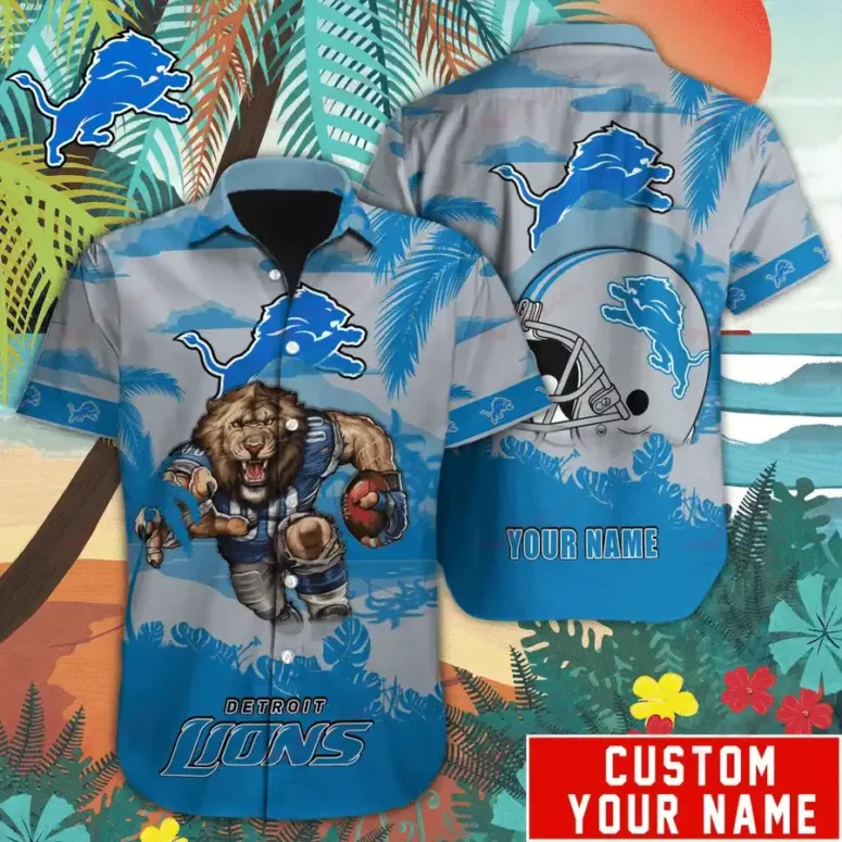 Detroit Lions Roaring Beast Custom Hawaiian Shirt