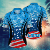 Detroit Lions Stars And Stripes Hawaiian Shirt 2 Side - TeeAloha