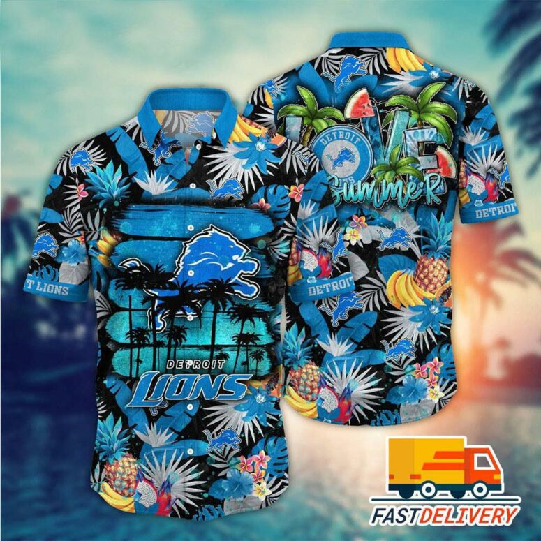 Detroit Lions Summer Fun Hawaiian Shirt