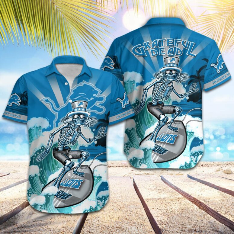 Detroit Lions Surfing Dead Hawaiian Shirt