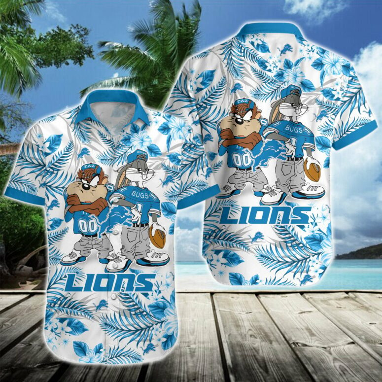 Detroit Lions Toon Squad Tropical Hawaiian Shirt