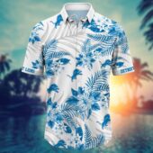 Detroit Lions Tropical Elegance Hawaiian Shirt Front - TeeAloha