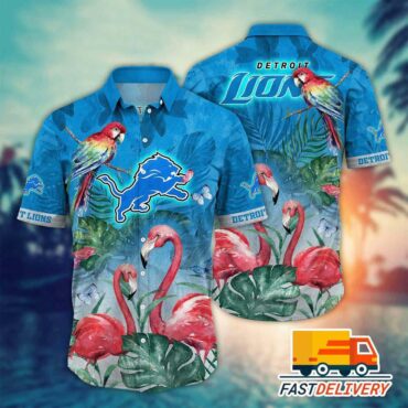 Detroit Lions Tropical Flamingo Hawaiian Shirt