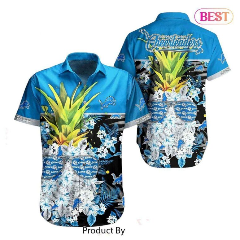 Detroit Lions Tropical Pineapple Burst Hawaiian Shirt