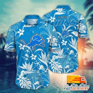 Detroit Lions Tropical Pride Hawaiian Shirt