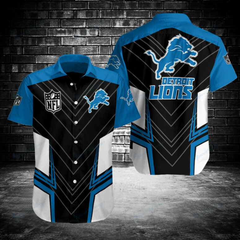 Detroit Lions Victory Stripe Hawaiian Shirt