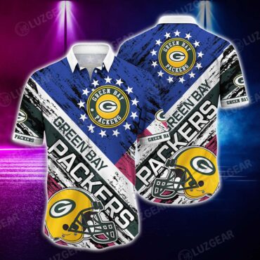 Green Bay Packers All-Star Stripes Hawaiian Shirt