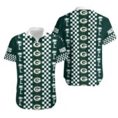 Green Bay Packers Checkered Palms Hawaiian Shirt