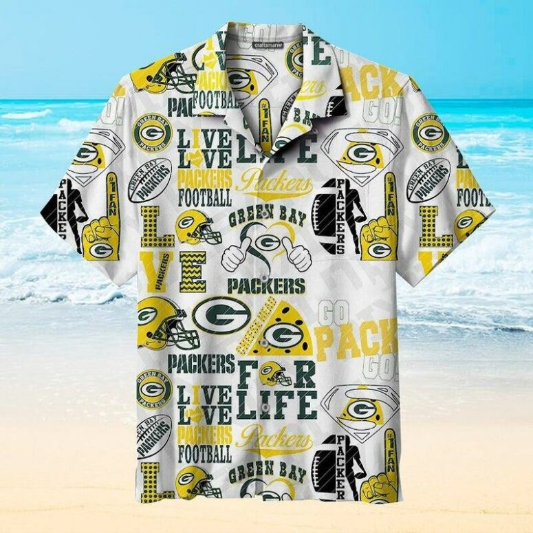 Green Bay Packers Fan Life Collage Hawaiian Shirt