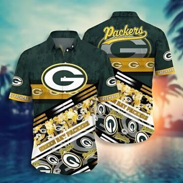 Green Bay Packers Floral Fan Frenzy Hawaiian Shirt