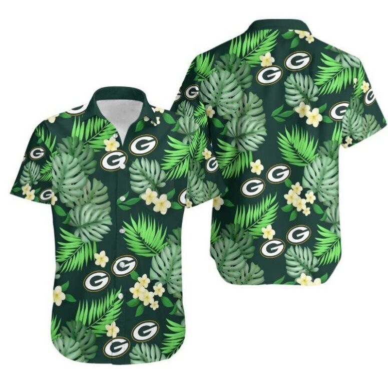 Green Bay Packers Floral Fiesta Hawaiian Shirt