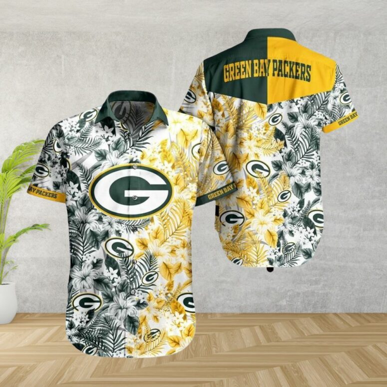 Green Bay Packers Floral Gold Rush Hawaiian Shirt