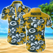 Green Bay Packers Hibiscus Wave Hawaiian Shirt