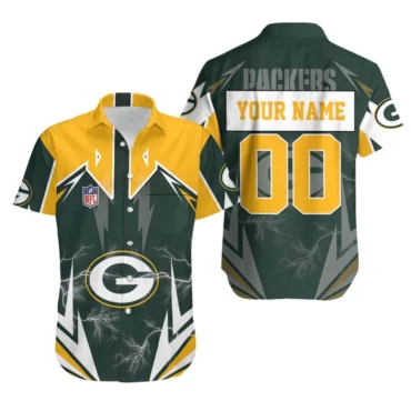 Green Bay Packers Lightning Bolt Hawaiian Shirt