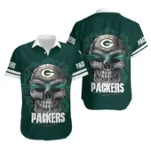 Green Bay Packers Skull Flame Hawaiian Shirt