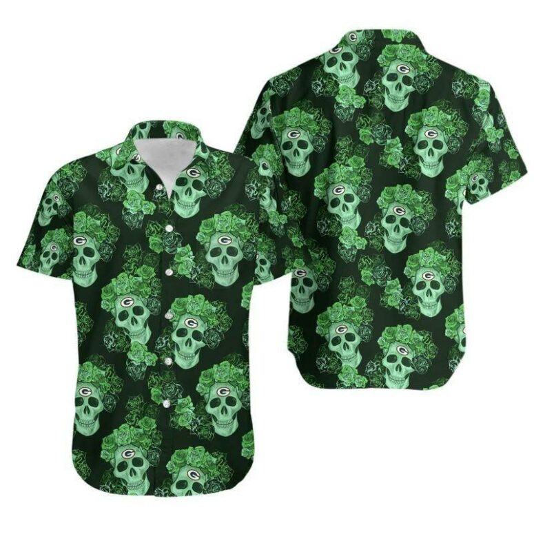 Green Bay Packers Skull Garden Hawaiian Shirt