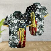 Green Bay Packers Stars & Stripes Floral Hawaiian Shirt