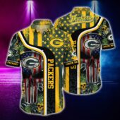 Green Bay Packers Stars & Stripes Skull Hawaiian Shirt