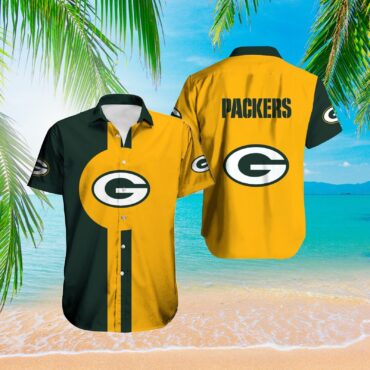 Green Bay Packers Sunset Stripe Hawaiian Shirt