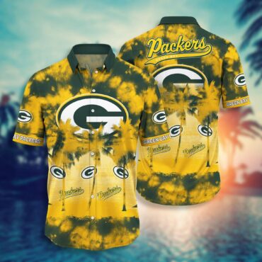 Green Bay Packers Sunset Tie-Dye Hawaiian Shirt