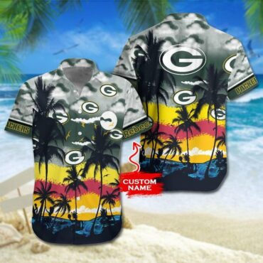 Green Bay Packers Sunset Tropics Hawaiian Shirt