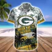 Green Bay Packers Tropical Legacy Hawaiian Shirt Front - TeeAloha