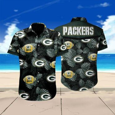 Green Bay Packers Tropical Palm Leaf Hawaiian Shirt