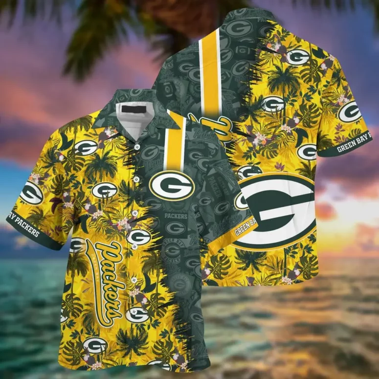 Green Bay Packers Tropical Sunset Hawaiian Shirt