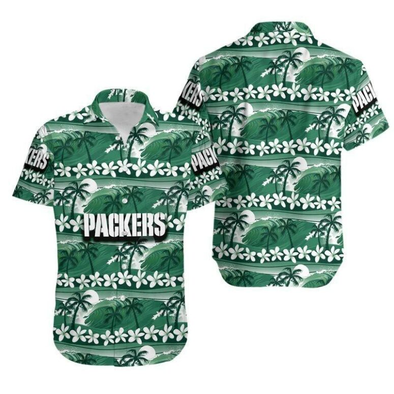 Green Bay Packers Tropical Waves Hawaiian Shirt