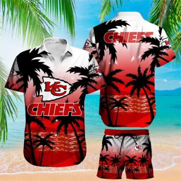 Kansas City Chiefs Beachside Palm Hawaiian Shirt