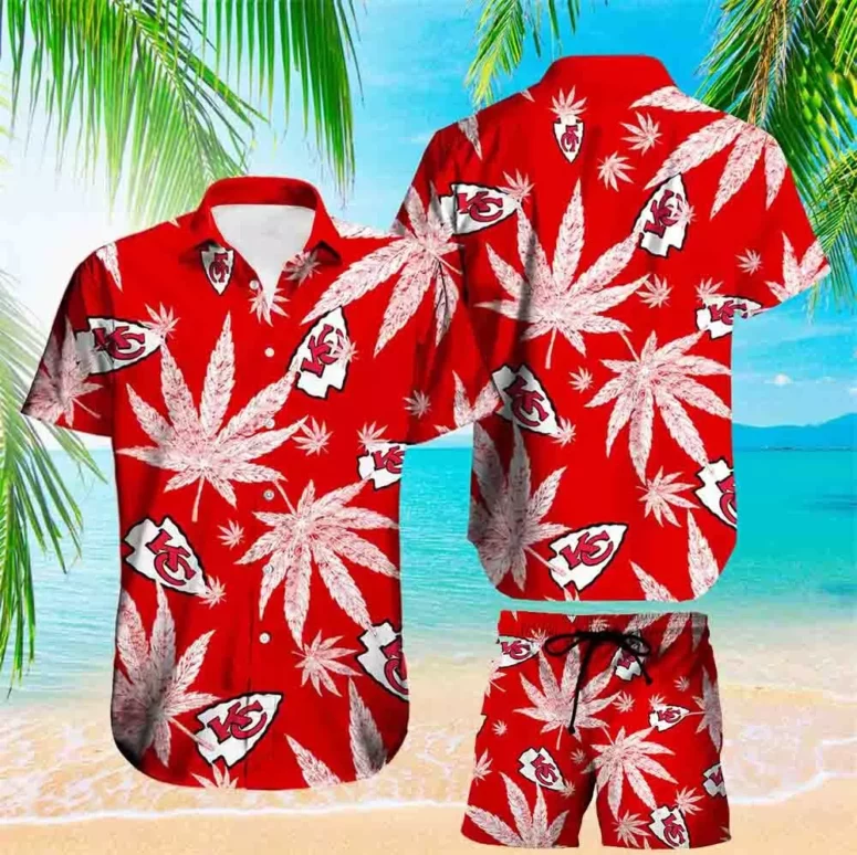 Kansas City Chiefs Bold Leaf Hawaiian Shirt