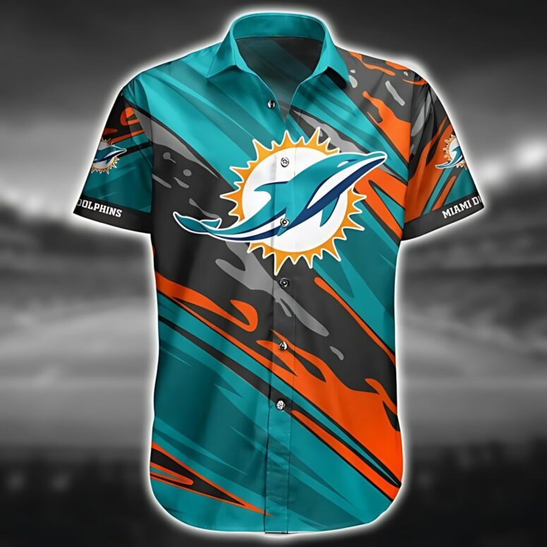 Miami Dolphins Dynamic Wave Hawaiian Shirt