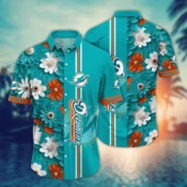 Miami Dolphins Floral Burst Hawaiian Shirt