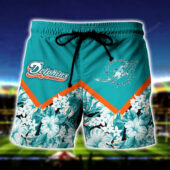 Miami Dolphins Floral Victory Hawaiian Shirt Short - TeeAloha