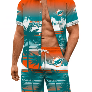 Miami Dolphins Palm Coast Hawaiian Shirt