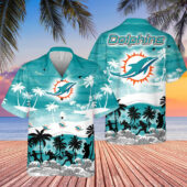Miami Dolphins Sunset Beach Play Hawaiian Shirt